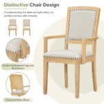 TOPMAX expandable dining table 9 pieces set with detachable leaves and 6 armless chairs and 2 armchairs - Image 3