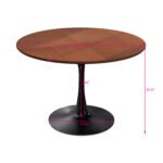 Modern Round Dining Table with Printed OAK Color Grain - Image 4