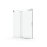 68 to 72 inches wide x 76 inches high frameless soft closing shower door 3/8 inches (10mm) thick brushed nickel solid glass 22D0 - Image 6