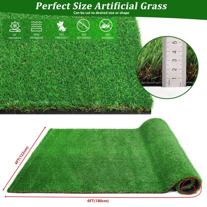 4FTX6FT Outdoor Artificial Grass Runway Blanket Roll 1.38 "Pile Height - Image 9