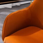 Modern Velvet Fabric Adjustable Height 360 revolving Office Chair, Orange - Image 10