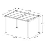 10x10 Ft Outdoor Patio Retractable Pergola With Canopy, Gray - Image 4