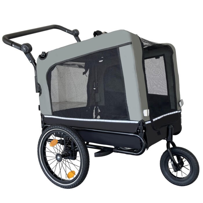Outdoor Heavy Duty Foldable Utility Pet Stroller Dog Carriers Bicycle Trailer - Image 8