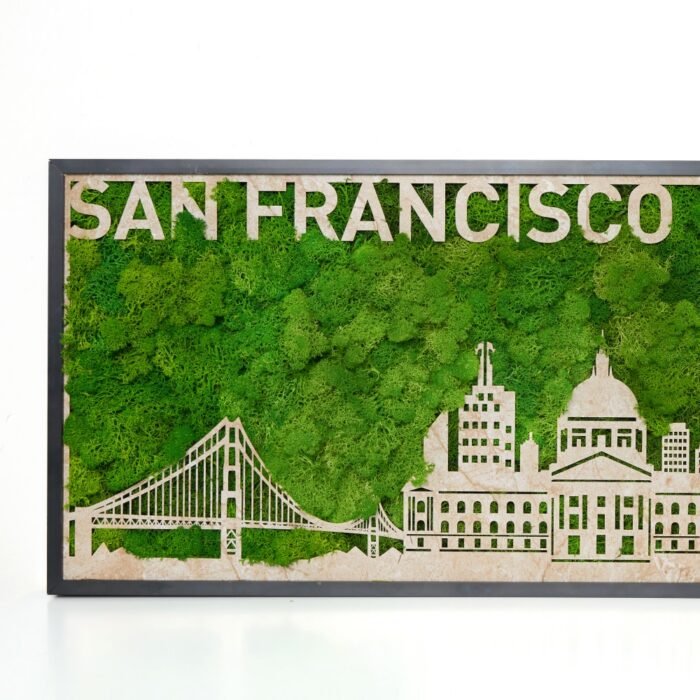 San Francisco Moss City Silhouette Metal Wall Art - Image 2