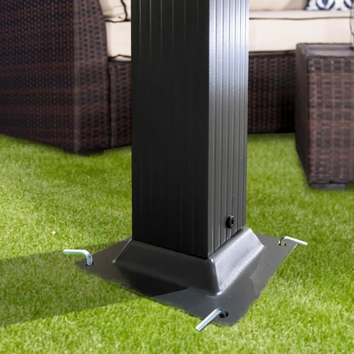 10x10 Ft Outdoor Patio Retractable Pergola With Canopy, Gray - Image 14