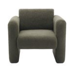 Modern style comfortable armchair with sheepskin Sherpa fabric with backrest and pillow - Image 7