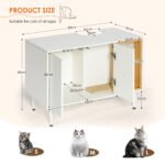 Bathroom sink cabinet with cat trash can shell and hidden garbage pet bathroom - Image 7