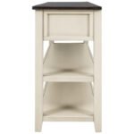 Retro Design Console Table with Two Open Shelves (Espresso+Beige) - Image 16