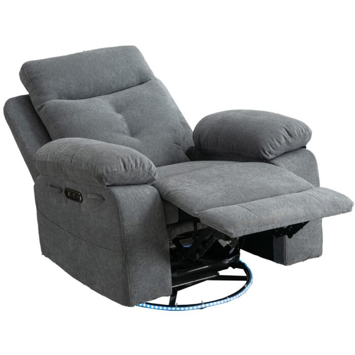 270 degree rotating electric recliner with speaker, LED light and USB+C charging port - Image 6