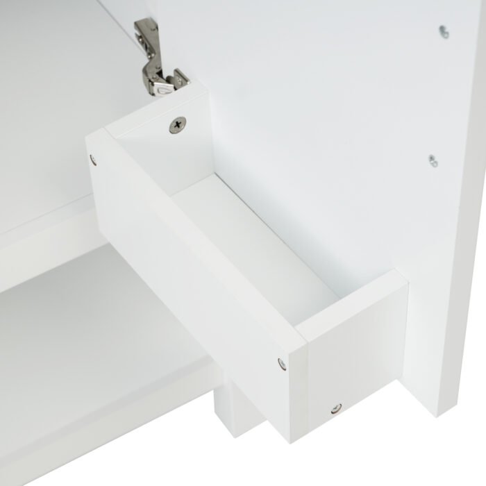 30-Inch White Bathroom Vanity with Ceramic Sink and Versatile Storage - Ideal for Small Bathrooms - Image 18