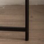 Modern Thread Design Round Coffee Table MDF Table Top with Cross Legs Metal Base - Image 11