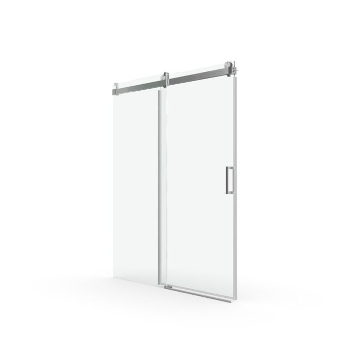 68 to 72 inches wide x 76 inches high frameless soft closing shower door 3/8 inches (10mm) thick brushed nickel solid glass 22D0 - Image 3
