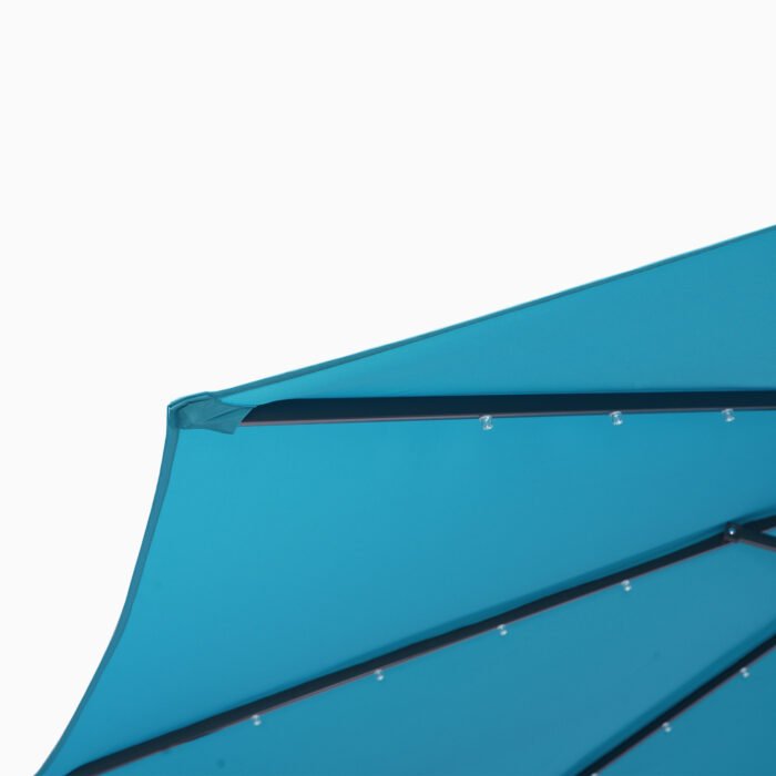 10FT Patio Outdoor Hanging Cantilever Umbrella with Easy Open Adustment and 32 LED Lights, Blue - Image 7