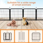 8-panel dog fence, 24 inch small dog pet fence, portable indoor pet game fence. Black - Image 6
