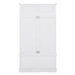 Entryway and Hallway 4 in1 Coat Rack with Shoe Storage Bench and 4 Hooks, White - Image 18