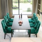 Tufted Solid Wood Contemporary Velvet Upholstered Dining Chairs (2-Pcs Set) Green - Image 3