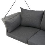 GO 2 Person Hanging Rattan Woven Swing SeatChair With Ropes and Cushion - Image 12
