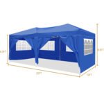10×20 portable Folding Canopy with 6 detachable side walls with UPF 50+, Blue - Image 3