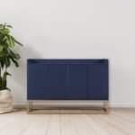 TREXM Modern Sideboard Elegant Buffet Cabinet with Large Storage (Navy)