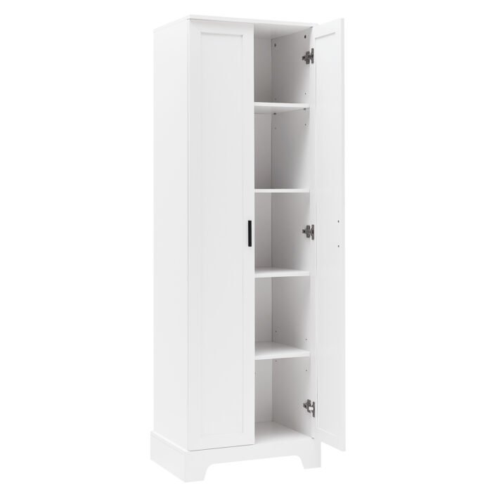 Storage Cabinet with Two Doors and Adjustable Shelf, White - Image 10