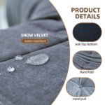 Floor Bean Bag Sofa with Memory Foam, Gray - Image 7