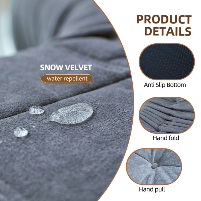 Floor Bean Bag Sofa with Memory Foam, Gray - Image 7