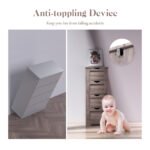 Wooden Storage Cabinet with 4 Drawers, Gray - Image 12