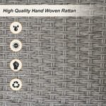 GO 2 Person Hanging Rattan Woven Swing SeatChair With Ropes and Cushion - Image 7