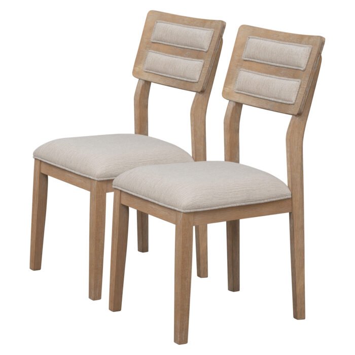 TREXM Classic and Traditional Style 6 Piece Dining Set (Natural Wood Wash） - Image 15