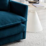 Free Combination Comfy Upholstery Modular Oversized L Shaped Sectional Sofa With Reversible Ottoman, Blue Chenille - Image 7