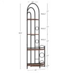 4-Tier Corner Bookshelf, Modern Style with Metal Frame - Image 4