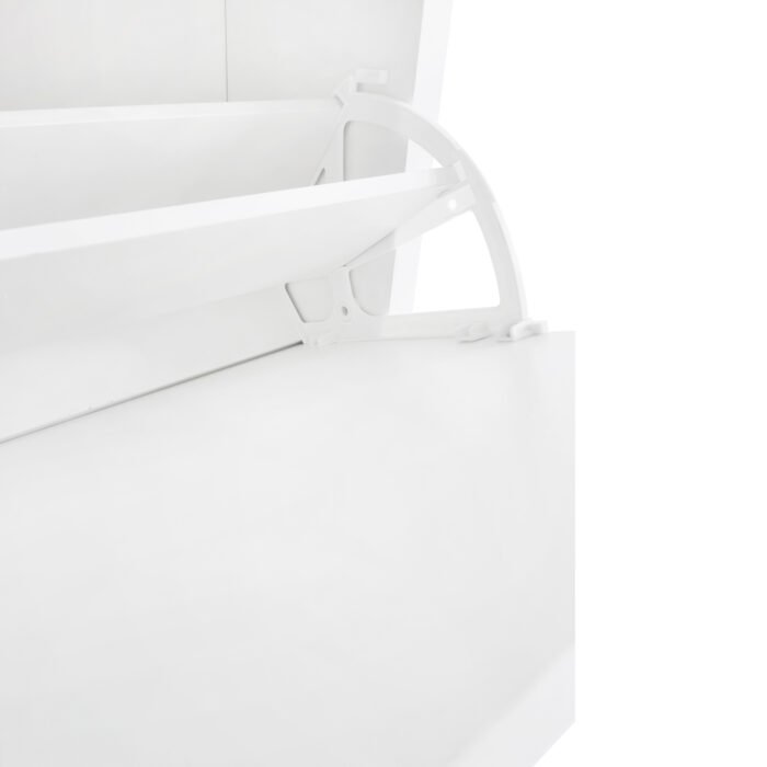 ONTREND 2 flip drawers shoe cabinet with drawers and adjustable panel, White - Image 11