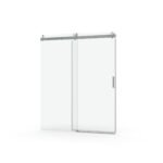 68 to 72 inches wide x 76 inches high frameless soft closing shower door 3/8 inches (10mm) thick brushed nickel solid glass 22D0 - Image 5