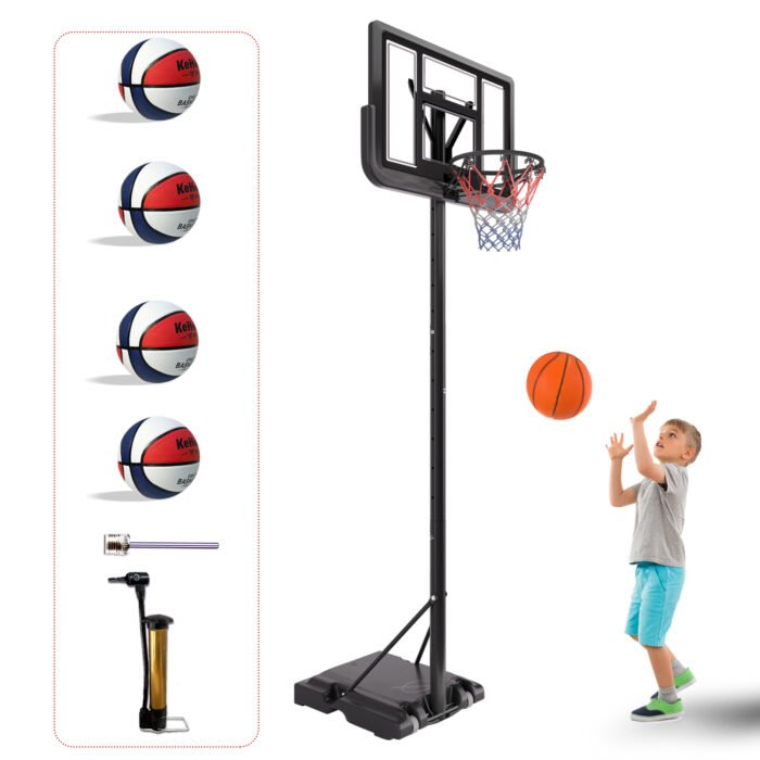 Basketball Hoop System Height Adjustable with Net Pocket (4.76-10ft) - Image 3