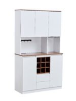 Farmhouse Coffee Bar and Wine Cabinet with Storage - Image 5