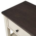 Retro Design Console Table with Two Open Shelves (Espresso+Beige) - Image 20