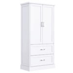 Tall Bathroom Storage Cabinet with Two Doors and Drawers and Adjustable Shelf - Image 9