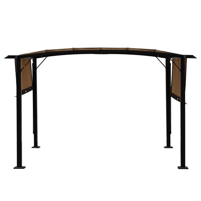 12x9 Ft Outdoor Retractable Pergola Patio Gazebo with Steel Frame - Image 9
