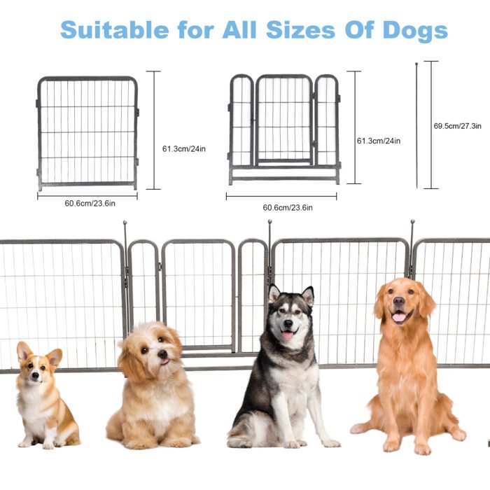 16 Panels Dog 24"Height dog fence for outdoor with 2 doors - Image 5