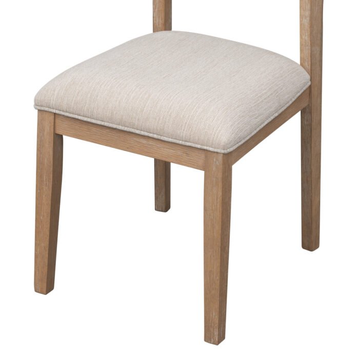 TREXM Classic and Traditional Style 6 Piece Dining Set (Natural Wood Wash） - Image 28