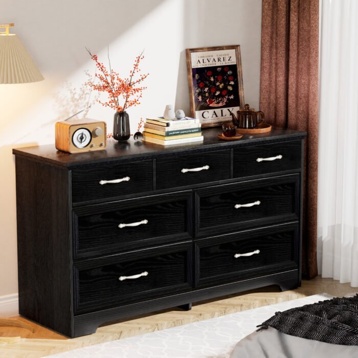 Modern 3 Drawer Bedroom Chest of Drawers with 7 Drawers Dresser - Image 9