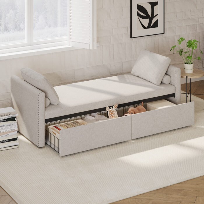 Modern cushioned lounge chair sofa bed - Image 2