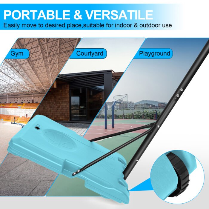 Portable Basketball System with Stable Base and Wheels with height adjustable - Image 6