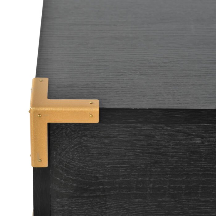 70 inch classic and traditional executive desk with metal trim and 2 file drawers and USB ports - Image 26