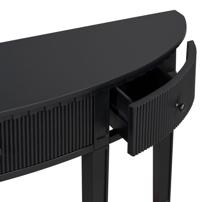 U-Style Distinctive Features of Pine Veneer Console Table with Vertical Stripe Drawer Fronts - Image 12