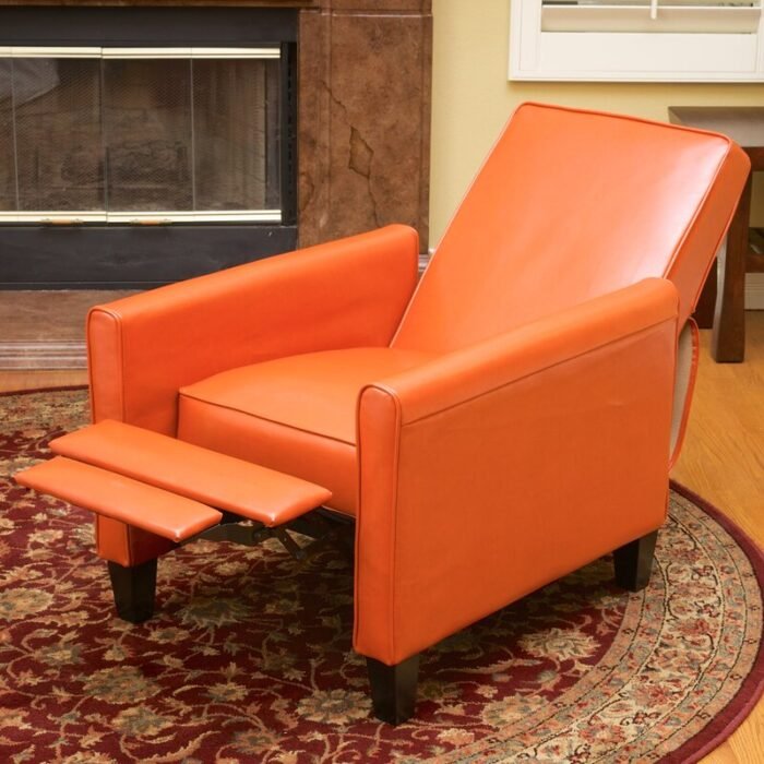 Recliner Push Back Chair for Elegant Home Décor Orange - Image 8
