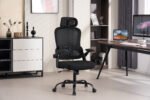 High backrest Black mesh office chair with 3D armrests with adjustable headrest - Image 6