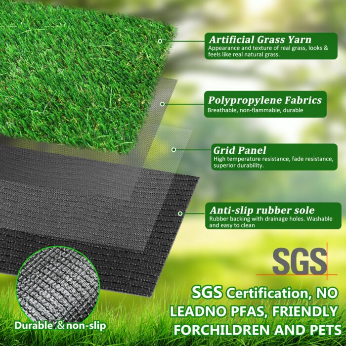 4FTX6FT Outdoor Artificial Grass Runway Blanket Roll 1.38 "Pile Height - Image 8