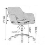 Modern Velvet Fabric Material Adjustable Height 360 revolving Office Chair, Beige - Image 7