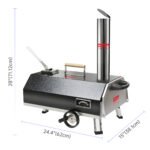 Semi-Automatic Portable Black 12" Outdoor Pizza Oven Wood Fired - Image 3